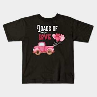 Loads Of Love Car Cute Valentines Day Car Toddler Boys Kids T-Shirt